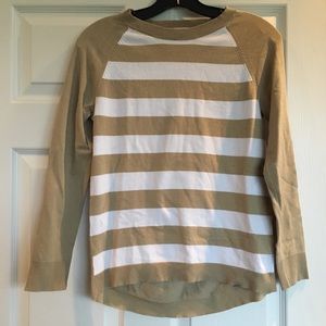 Michael Kors Beige and White Striped Sweater